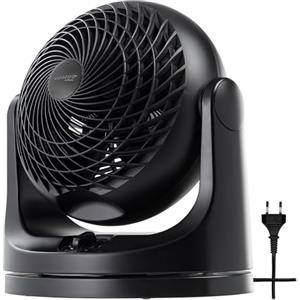 Iris Ohyama Woozoo, 23m², Ventilatore da Tavolo, Ufficio Fan, Nero, Oscillazione, Silenzioso, Portatile, Per Camera, Soggiorno, Cucina, Circolatore d'Aria, Raffreddamento, Potente, PCF-MKM18