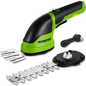 WORKPRO Forbici a Batteria 2 in 1, 3,6 V Cesoia Elettrica a Batteria al Litio 2 Ah, Il Tagliasiepi per Larghezza di Taglio 75 mm, Lunghezza di Taglio 118 mm, Adatto al Giardino il Tagliasiepi (Verde)