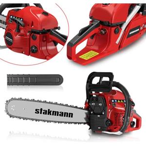 STAKMANN Motosega a Scoppio a 2 Tempi a Benzina Lama 50 cm, Easy Start e Interruttore di Sicurezza, Moto Sega da Giardino, Lavoro, Taglia Legna e Rami Preciso con Impugnatura Ergonomica (62 cc)