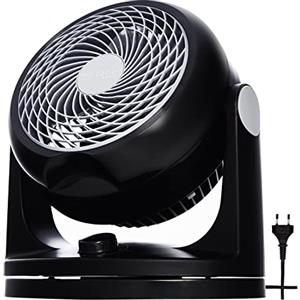 Iris Ohyama Woozoo, 23m², Ventilatore da Tavolo, Ventilatore da Scrivania, Nero, Oscillazione, Silenzioso, Portatile, Per Camera Da Letto, Soggiorno, Raffreddamento, Potente, PCF-HD18