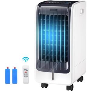 RELAX4LIFE 4 in 1 Condizionatore Portatile, Raffrescatore d'Aria Evaporativo con Telecomando, Ventilatore, Raffreddatore, Umidificatore, Serbatoio Acqua 6L e Timer 8H