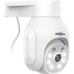 Hiseeu Telecamera Wi-Fi Esterno 360 Gradi con Visione Notturna a Colori, 5MP PTZ Telecamera Sorveglianza da Esterno,Audio Bidirezionale,Tracciamento Automatico,Rilevamento del Umano,Lavora con alexa