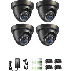 Anlapus 4pcs 1080P Telecamera di Sorveglianza per DVR Kit Videosorveglianza, 20M Visione Notturna, Nero