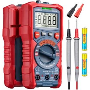 AstroAI Multimetro Digitale Professionale Automatico AstroAI Tester Digitale Portatile TRMS 4000 Conta NCV Tensione Corrente CC CA Continuità Resistenza Diodo Capacità,Test Live Batteria Voltmetro Ohm Amp