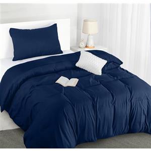 Utopia Bedding Copripiumino Singolo - Microfibra Copripiumino 135x200cm + Federa 50x75cm - Blu Navy