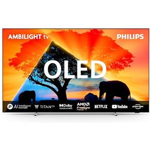 PHILIPS Ambilight 48OLED769 4K OLED Smart TV - Display 48'' con P5 AI Perfect Picture Ultra HD Titan OS TV Dolby Vision e Dolby Atmos Sound, Funziona con Alexa e Google Assistant - Cornice in metallo