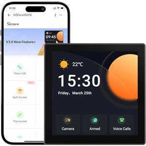 SONOFF Zigbee Hub, NSPanel Pro Pannello di Controllo Smart Home, Hub Zigbee 3.0 Integrato, Termostato Wireless, Controllo App, Scena Intelligente, Chiamata Interfono (Nero)