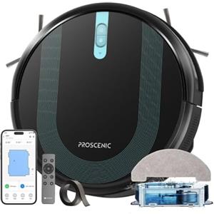 Proscenic 850T Robot Aspirapolvere Lavapavimenti Potente 3000Pa Aspirazione, Serbatoio Acqua Elettrico 2-in-1, Controllo Siri IFTTT APP Alexa, per Domestica Capelli Polvere Lavapavimenti