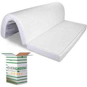 EVERGREENWEB MATERASSI & BEDS EVERGREENWEB - Materasso Singolo 100x190 H 10cm per Divano Letto, Pronto letto con Piega su Seduta PIEGHEVOLE in Poliuretano Ortopedico Rivestimento Bianco ANALLERGICO, Laccetti di Fissaggio BED SOFA