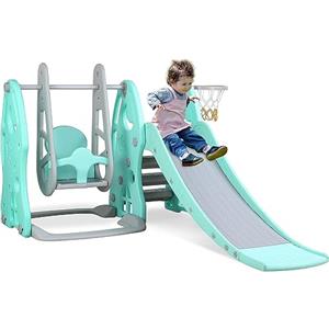 MAMIZO 4 in 1 Scivolo per Bambini, Parco Giochi per Bambini, Centro Attività per Bambin, Set di Scivoli per Bambini da Giardino o Cameretta, Altalena con Scivolo, per Interni ed Esterni