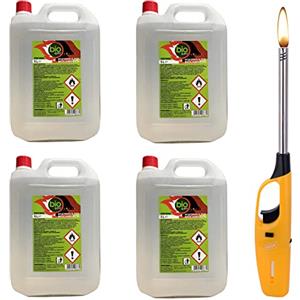 BIOSPRINT 4X5LT BIOETANOLO COMBUSTIBILE Liquido Ecologico Naturale INODORE Camino + Accendino Omaggio