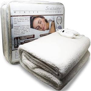 Coveri Scaldaletto Elettrico Termocoperta Elettrica 3 Temperature Max 40/50 gradi Coperta per Letto Singolo o Matrimoniale in Fibra di Lana Enrico Matrimoniale (2 Piazze)