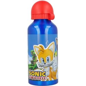 My sweety pop - Borraccia - Alluminio - Per bambini - Presepe - Scuola - Vacanze - Pasti - 17,5 cm - 400 ml - Idratazione - Idea Regalo - Sonic - Blu - per ragazzo