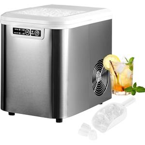 WOLTU Macchina per Ghiaccio Casa Fabbricatore Efficiente Cubetti 2 Misure, 15kg / 24h, 120W Serbatoio dell'Acqua 2,2 Litri EM01sb