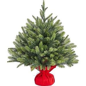 Yaheetech 61 cm Mini Albero di Natale Artificiale Piccolo da Tavolo con Base Portatile in Miniatura Realistico Ornamenti per Casa Ufficio Interno