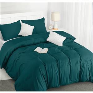 Utopia Bedding Copripiumino Una Piazza e Mezza - Microfibra Copripiumino 200x200cm + Federe 50x75cm - Verde Alzavola