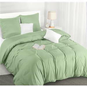 Utopia Bedding Copripiumino Matrimoniale 260x240 - Microfibra Copripiumino 260x240cm + Federe 65x65cm (Verde Salvia)