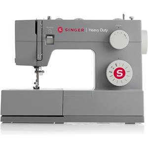 Singer Heavy Duty 4411 - Macchina da Cucire Meccanica, Macchina da Cucire Singer con 11 punti, Occhiellatore a 4 Tempi, Macchina Per Cucire Motore potenziato, Finitura metallizzata, Placca in acciaio