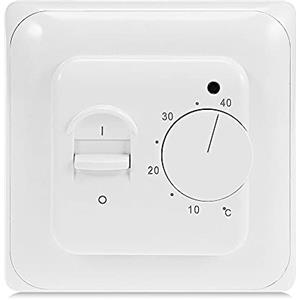 KETOTEK Termostato Riscaldamento a Pavimento con Sonda AC 220V 16A Termostato Ambiente da Parete Riscaldamento Elettrico Manuale Regolatore di Temperatura Meccanico