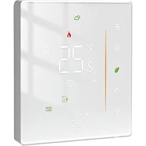 MOES Tuya WiFi Smart Connect Termostato per riscaldamento a pavimento ad acqua, programmabile via cavo per interni, controllo wireless Tuya/Smart Life App/Alexa/Google Home, WiFi 2,4 GHz, 5 A