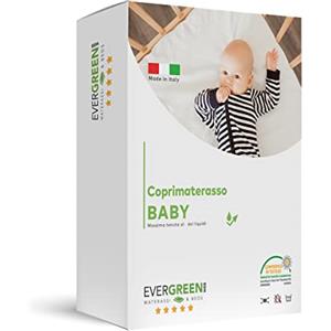 EVERGREENWEB MATERASSI & BEDS EVERGREENWEB Coprimaterasso Culla Lettino Impermeabile 4 Angoli Elastici|Antiacaro, Traspirante E Anallergico, Coprimaterasso per Materasso, Tessuto Traspirante Certificato OEKO-TEX (60 x 120 cm)