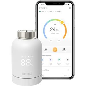 Imou Termostato per radiatori, richiede un hub, termostato intelligente con funzione app, app Imou/schedulazioni/geofencing/rilevamento apertura finestre, solo WLAN 2,4 GHz