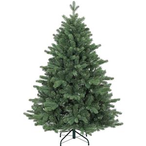 HOMCOM Albero di Natale 150 cm Artificiale con 847 Rami Ignifughi, Albero di Natale Realistico Pieghevole Design a Cerniera con Base in Metallo, Verde