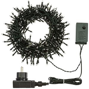 XMASKING Catena 12,5 m, 300 led bianchi, con giochi di luce, cavo verde, EX Best Value, luci di Natale, luci per l'albero di Natale, luci natalizie