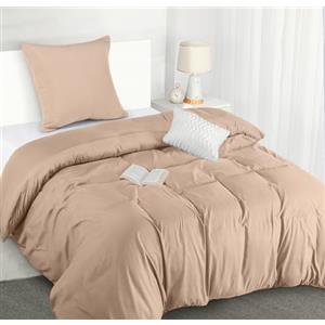 Utopia Bedding Copripiumino Singolo - Microfibra Copripiumino 140x200cm + Federa 65x65cm (Beige)