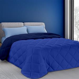 Dorian Home, Trapunta Invernale Matrimoniale, Piumone Matrimoniale Double Face, Trapunta Matrimoniale Invernale 260x270 cm Made in Italy, Blu Royal/Blu Notte