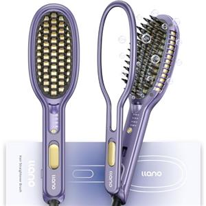 Llano Spazzola Lisciante per Capelli, Piastra per Capelli Professionale con Ioni Negativi, 140 ℃ -230 ℃, Anti-Scottatura, Riscaldamento Rapido, Rivestimento in Ceramica (Viola brillante)