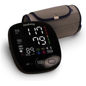 Innoliving Misuratore di Pressione da Braccio Digitale e Automatico, Display LCD Grande, Facile da Usare, Rilevazione di Pressione Sanguigna e Battito Cardiaco, Memoria Integrata (INMD-FC-BP131)