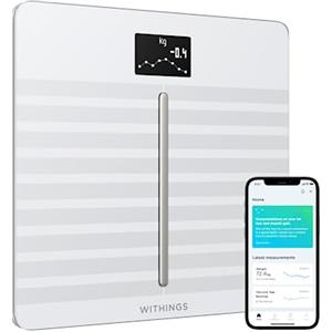 Withings Body Cardio - bilancia intelligente Wi-Fi con analisi della composizione corporea, monitoraggio della salute cardiaca, età vascolare, IMC, massa grassa, muscolare e ossea, % acqua - Bianca