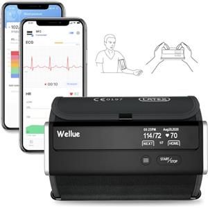 Wellue BP2 Connect - Misuratore di Pressione Arteriosa da Braccio con ECG, Sincronizzazione Wi-Fi e Bluetooth, Misuratore Pressione Sanguigna, ECG Portatile, Misurazioni in Tempo Reale