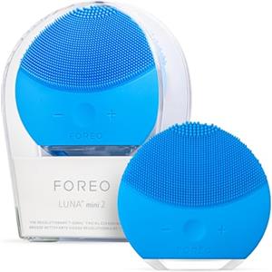 Foreo Luna Mini 2 Spazzola Pulizia Viso, Compatta, Massaggio Hi-Tech, per Tutti i Tipi di Pelle, Ultraigienico, Pulizia Semplice, Detergente in Silicone, Aquamarine