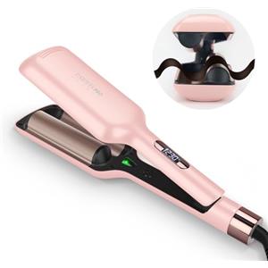 PARWIN PRO BEAUTY 2 fusti di ferro ondulato a sirena per capelli, 32 mm, arricciacapelli grandi ricci, PARWIN PRO BEAUTY arricciacapelli a forma di sirena, con 4 temperature regolabili, onde istantanee (rosa)