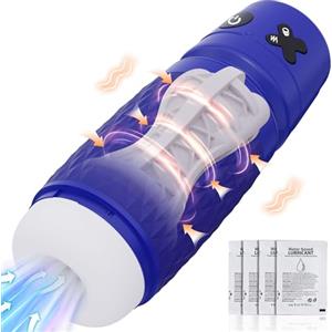 Eanatoys Masturbtore Uomo Automatico Mano Libera Vibratore Sex Toys,3D Realistico Succhia Spinta Vibratoreper Uomo Masturbatore Maschile,Sex Machine Giochi Masturazione Realistico