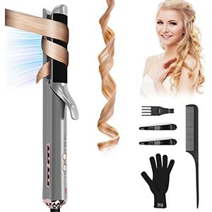 PARWIN PRO BEAUTY Styler con Flusso di Aria a 360°, 2 in 1 Capelli Ricci o Lisci PARWIN PRO BEAUTY Piastra per Capelli con Tecnologia a Flusso di Aria Styling, 150-230 ℃, Display a LED, Grigio + Viola