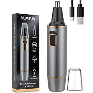 NUMIFUN Trimmer professionale indolore per del naso per gli uomini 2024 Aggiornamento del naso Trimmer per il naso da uomo Lame a doppio bordo con impermeabile, motore potente, grigio oro