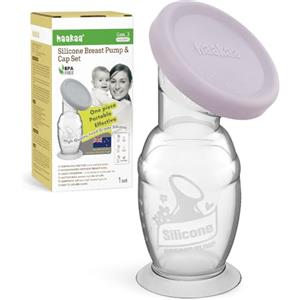 haakaa Tiralatte manuale in silicone con coperchio in silicone e base a ventosa, 4oz/100 ml, viola