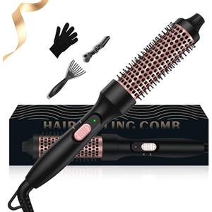 UKLISS Thermal Brush 32mm, Spazzola Termica per Capelli 3 in 1, UKLISS Spazzola Riscaldata per Capelli, Spazzola Calda per Capelli 200℃, Spazzola Termica Rotonda, Spazzola Arricciacapelli Doppia Tensione