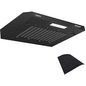 CIARRA Cappa Aspirante 60 cm sottopensile CBCB6903 cappa cucina 60 cm Montaggio a Parete 3 livelli di potenza circolazione con Ventola Estrattore Nero