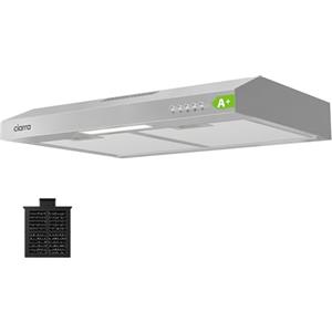 CIARRA AWS6903D A+ Cappa Aspirante 60 cm Sottopensile Cappa da Cucina con Pannello Argento LED Montaggio a Parete con Ventola Estrattore (Argento)