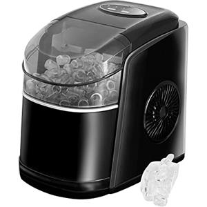 Vpcok Direct Macchina Ghiaccio 12KG/24h, Macchina del Ghiaccio Casa Professionale Autopulente 1.7L, S/L Dimensioni, Pronto in 6-9 Minuti, Silenzioso, Ice Maker per Casa/Bar, Nero