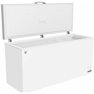 METRO Professional Congelatore a pozzetto GHF2700S, acciaio, 188 x 73.5 x 94.5 cm, 125 W, 3 cestelli, illuminazione a LED, con serratura, bianco/grigio (700 L)