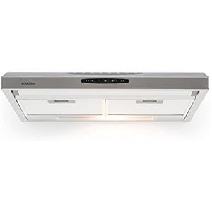 Klarstein UW60SF - Cappa Aspirante a Parete, Sottopensile, 60 cm, Modalità Scarico e Ricircolo, Potenza Aspirazione 165 m³/h, Illuminazione, Acciaio, Argento