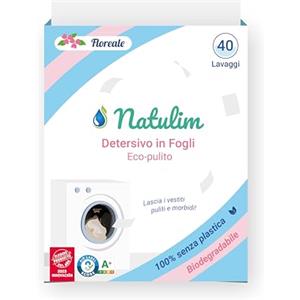 Natulim - Detersivo in strisce per lavatrice (40 lavaggi) - Include effetto morbidi, ecologico, anallergico, Zero Waste, Made in EU - Set pulito e morbido senza sporcare il pianeta (Fragranza Floral)