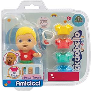 Cicciobello Amicicci Cicciobello Dress Time, con 4 extra outfit colorati e bavaglino, per bambine a partire dai 3 anni, Multicolore, CC016000; Giochi Preziosi