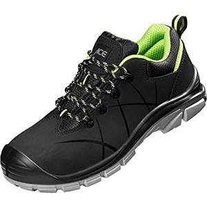 ACE Constructor S3 Scarpa Antinfortunistica Bassa - Scarpe da Lavoro Antinfortunistiche - Punta in Acciaio - Nero Verde 41