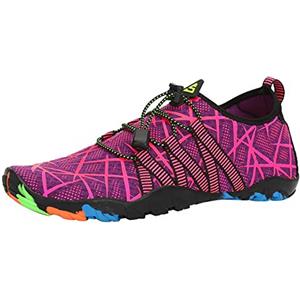 SAGUARO Scarpe da Sport Acquatici Uomo Donna Scarpette Scoglio Traspiranti Leggere Scarpe da Immersione per Piscina Spiaggia Canottaggio Mare Fiume Surf Vela Acqua Cycling, Viola Magenta, 35 EU